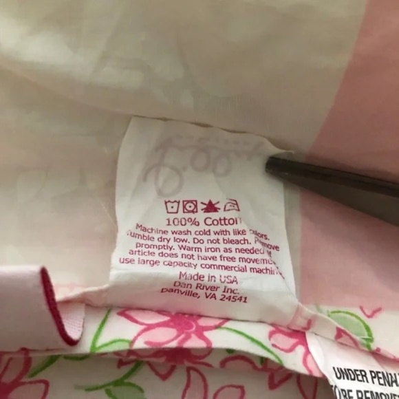 Lilly Pulitzer twin patchwork comforter quilted flowers reversible 100% cotton - Picture 10 of 11